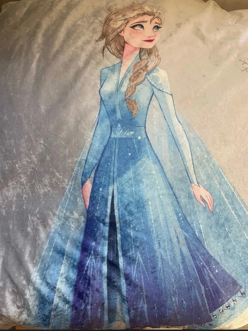 Elsa Blue Princess Velvet comforter set with pillow sham